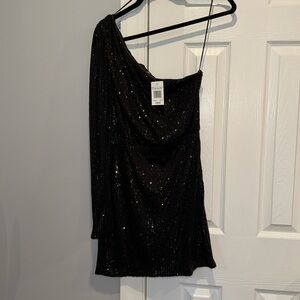 Brand new one sleeve sequin dress never used brand new with tags